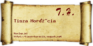 Tisza Horácia névjegykártya